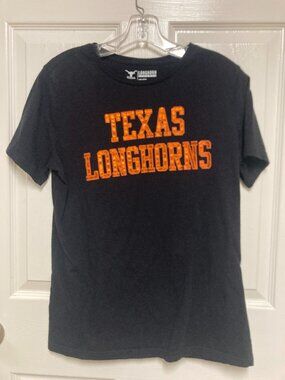 Longhorn Apparel Texas Longhorn 100% cotton tee shirt black w/shiny orange logo
